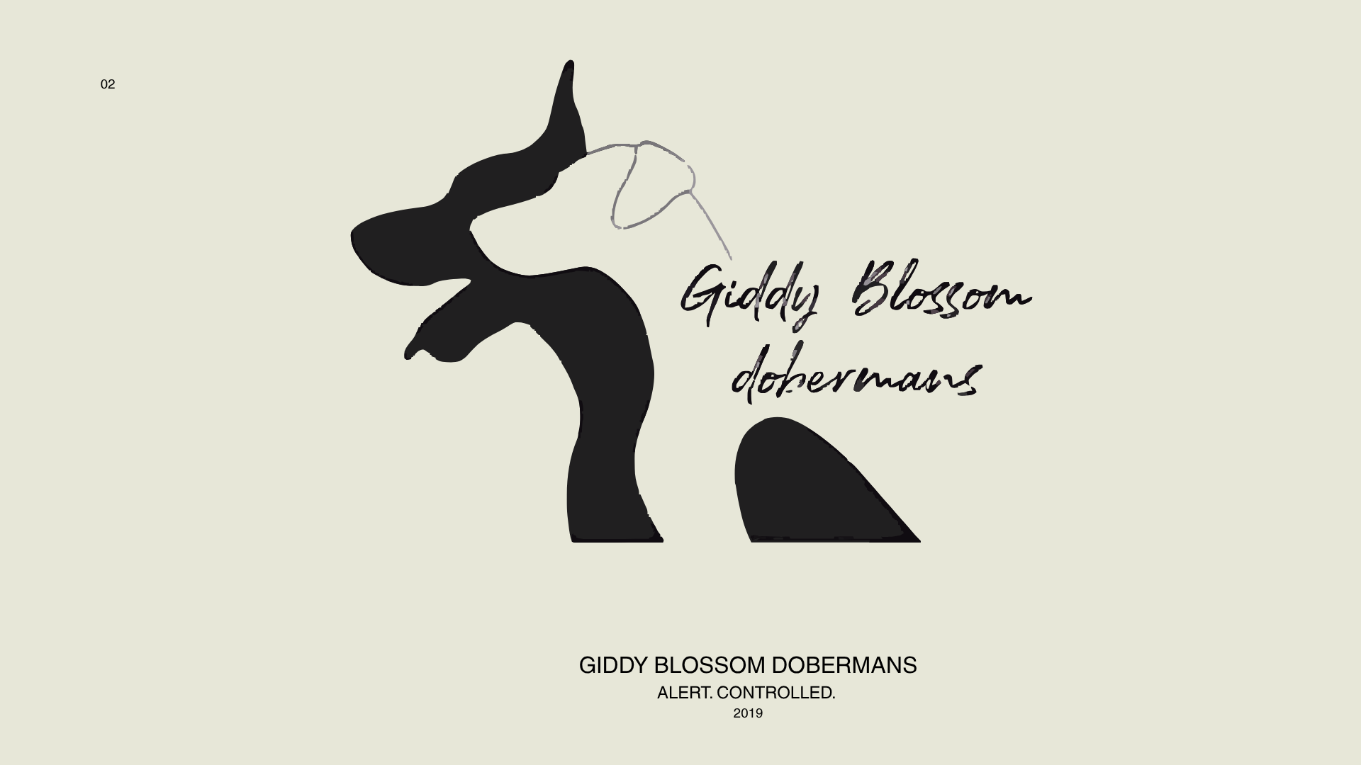 Giddy Blossom Dobermans logotype concept
